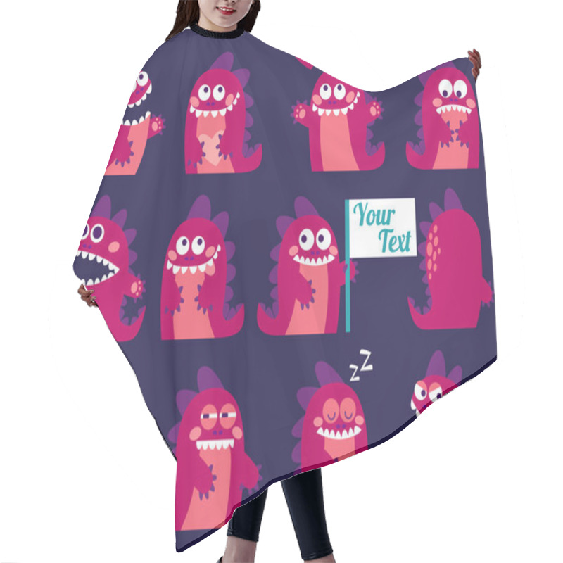 Personality  Set Of Cartoon Monsters Hair Cutting Cape