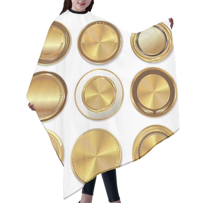 Personality  Golden Medallion With Laurel Wreath, Collection Hair Cutting Cape