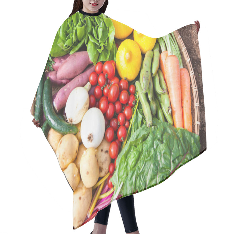 Personality  Fresh Vegetables On The Wooden Surface Hair Cutting Cape