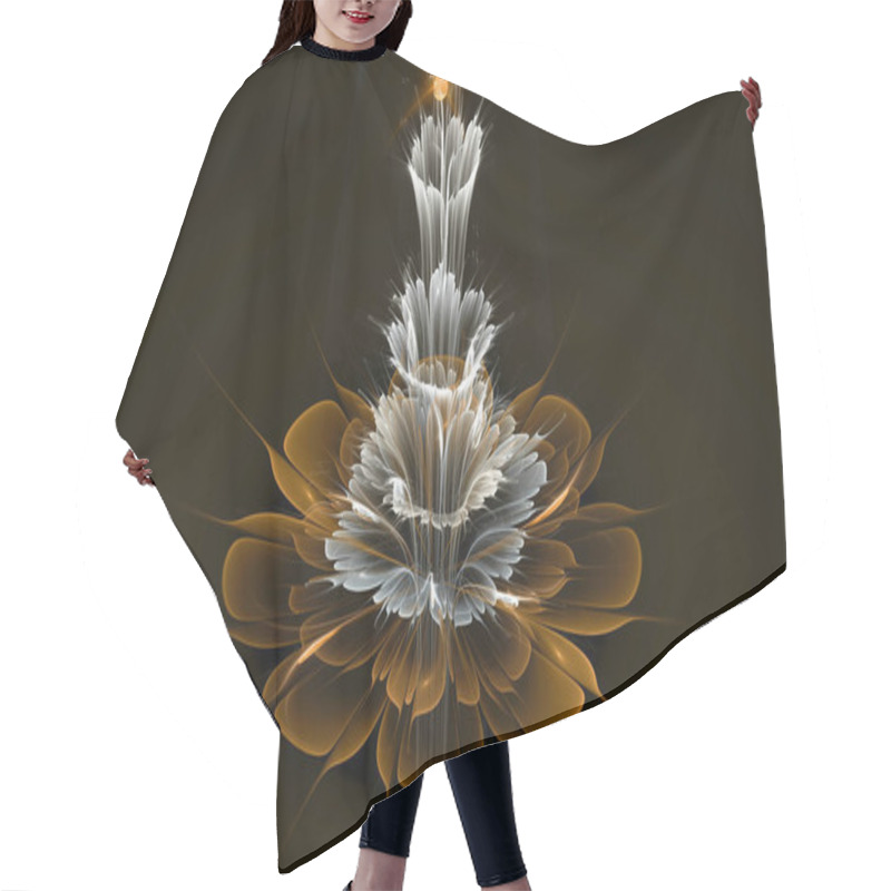 Personality  3D Abstract Fractal Flower Computer Generated Image Hair Cutting Cape