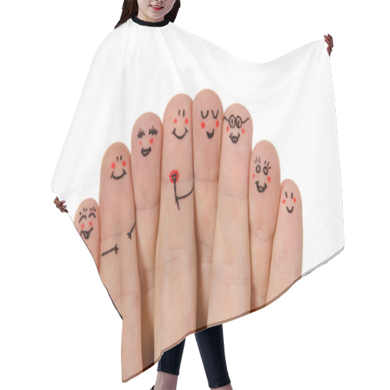 Personality  Happy Group Of Finger Smileys Hair Cutting Cape