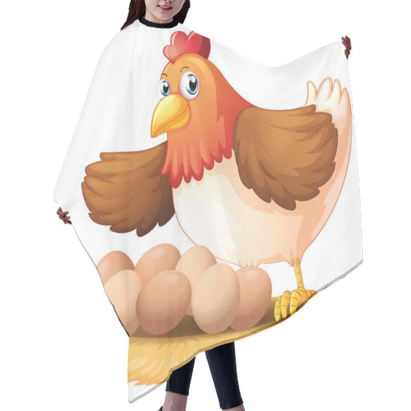 Personality  A Hen And Her Seven Eggs Hair Cutting Cape