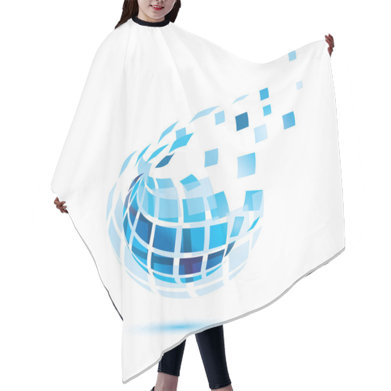 Personality  Abstract Globe Icon, Business And Comunication Concept Hair Cutting Cape