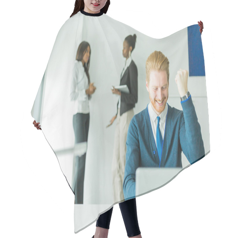 Personality  Successful Businesman Being Happy For Achieving His Goals Hair Cutting Cape