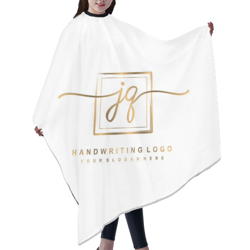 Personality  JQ Beauty Vector Initial Logo, Handwriting Logo Of Initial Signature, Wedding, Fashion Hair Cutting Cape