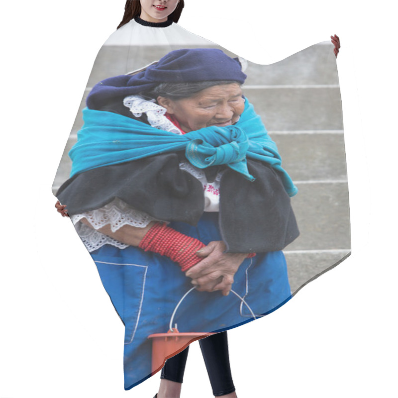 Personality  Woman From The Mestizo Ethnic Group In Otavalo, Ecuador Hair Cutting Cape