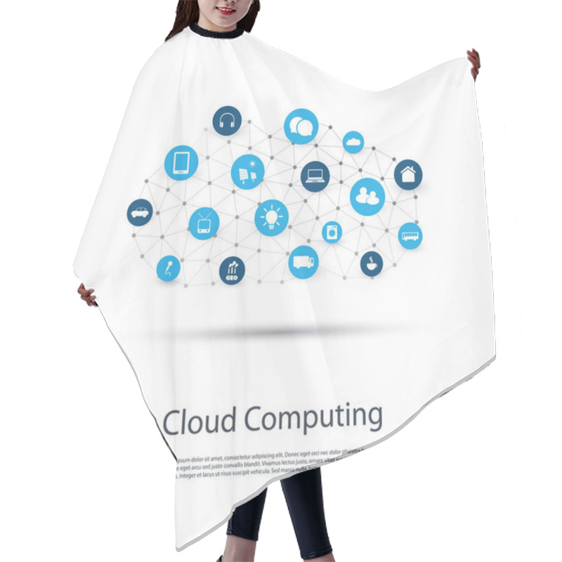 Personality  Cloud Computing, IoT, IIoT, Networking, Future Technology Concept Background, Creative Design Template With Icons  Hair Cutting Cape