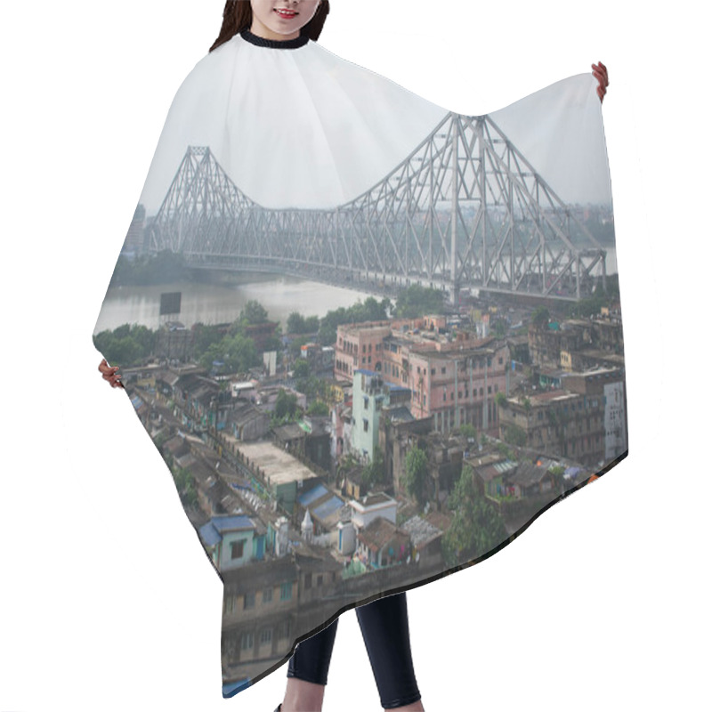 Personality  Bird Eye View Of Kolkata City With Hooghly River And Howrah Bridge Hair Cutting Cape