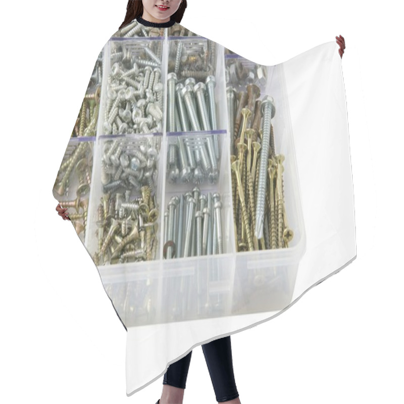 Personality  Bolts In A Plastic Box Hair Cutting Cape