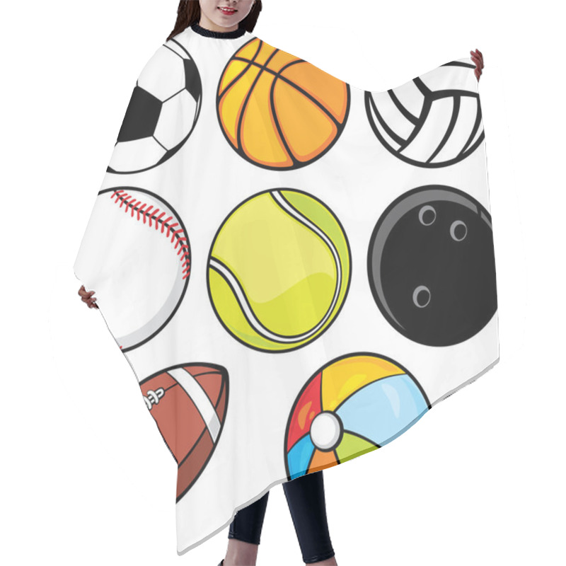 Personality  Ball Collection - Beach Ball, Tennis Ball, American Football Ball, Football Ball Hair Cutting Cape