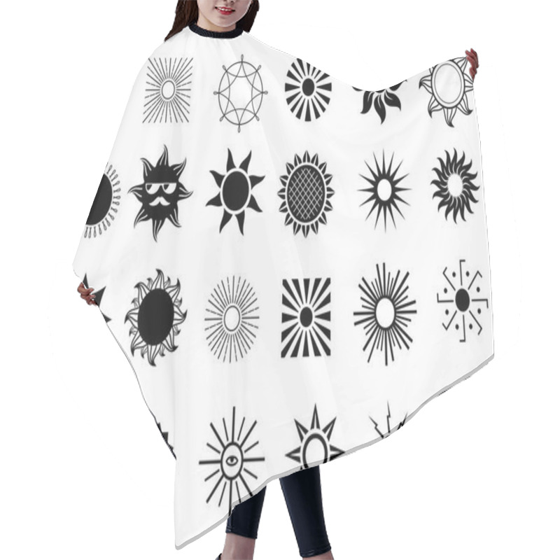 Personality  Set Of Sun Icons Hair Cutting Cape