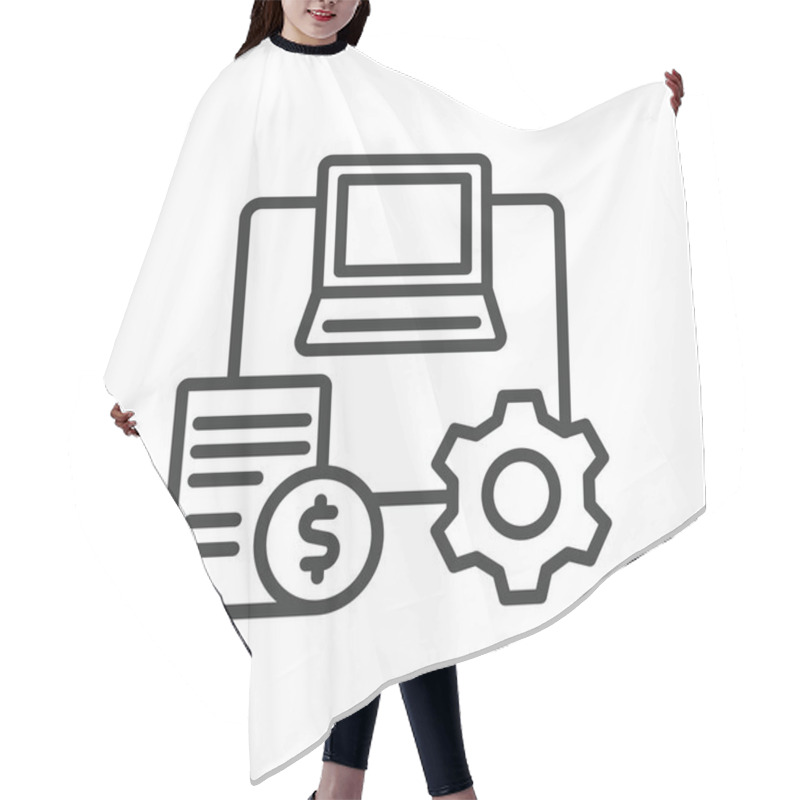 Personality  Process Request, Icon In Line Design. Process Request, Workflow Management, Task Processing, Request Approval, Process Execution On White Background Vector. Process Request Editable Stroke Icon Hair Cutting Cape