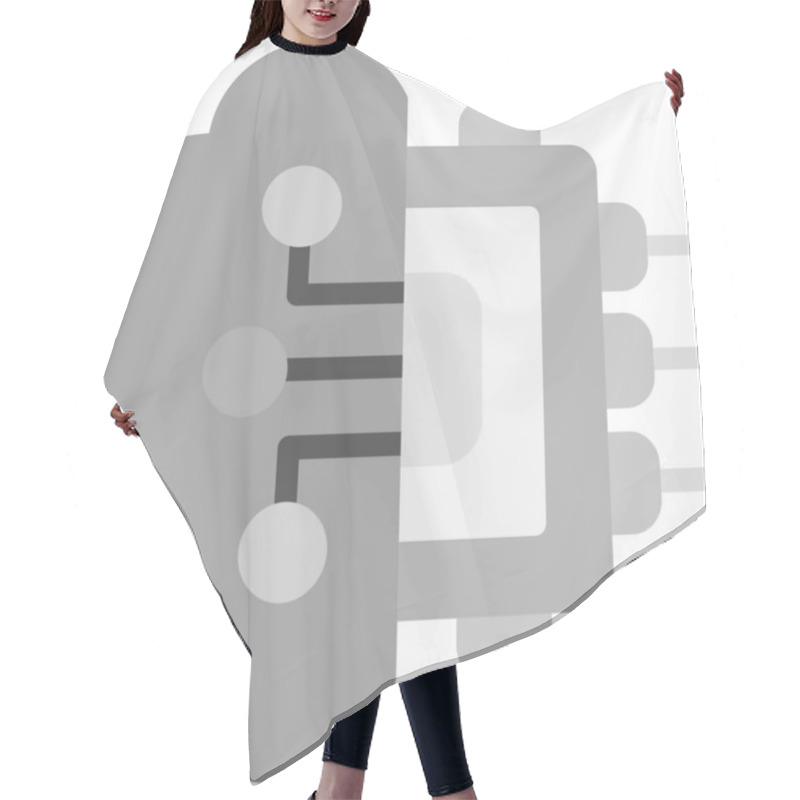 Personality  Brain Circuit Icon, Vector Illustration Simple Design Hair Cutting Cape