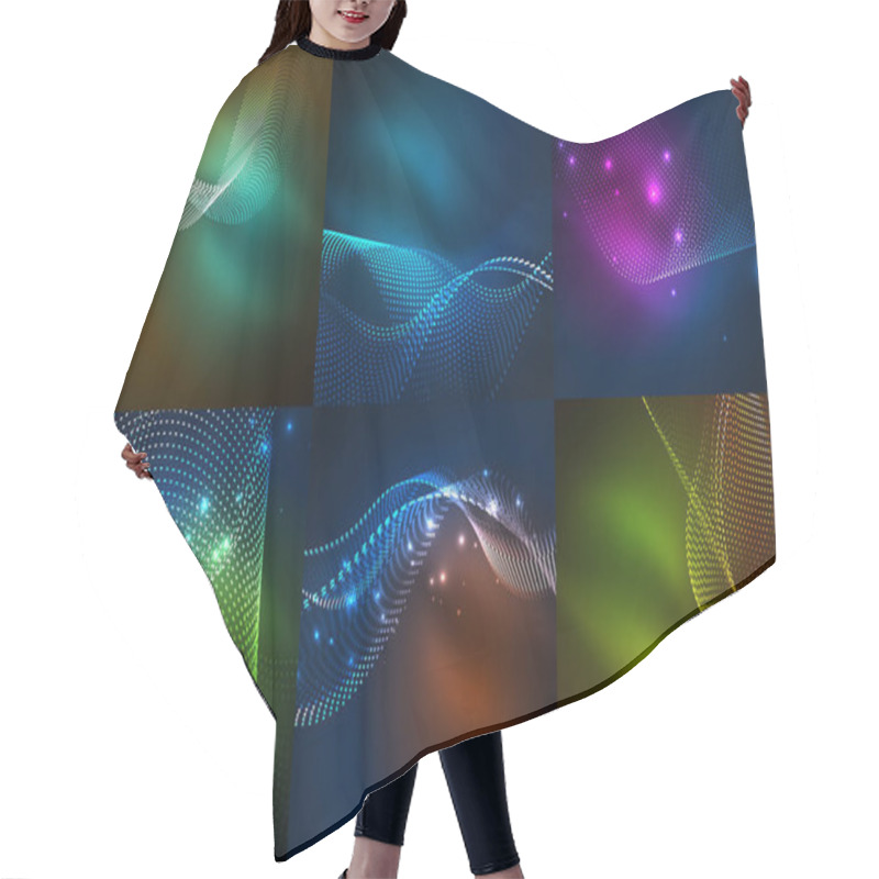 Personality  Set Of Particles Smoke Wave Backgrounds Hair Cutting Cape