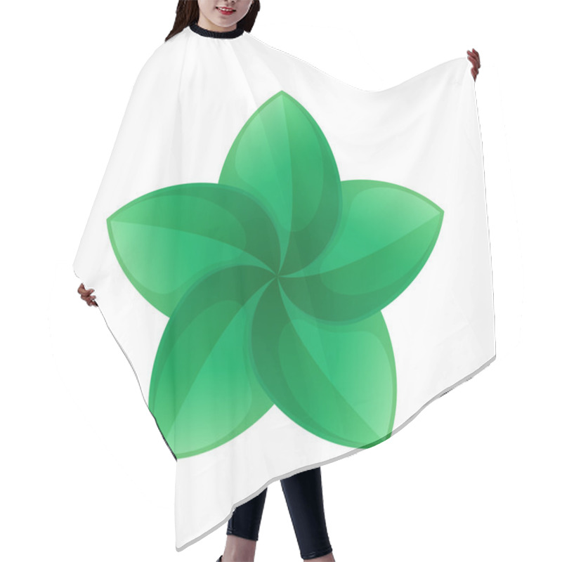 Personality  Five Green Leaves Star Logo Icon Hair Cutting Cape