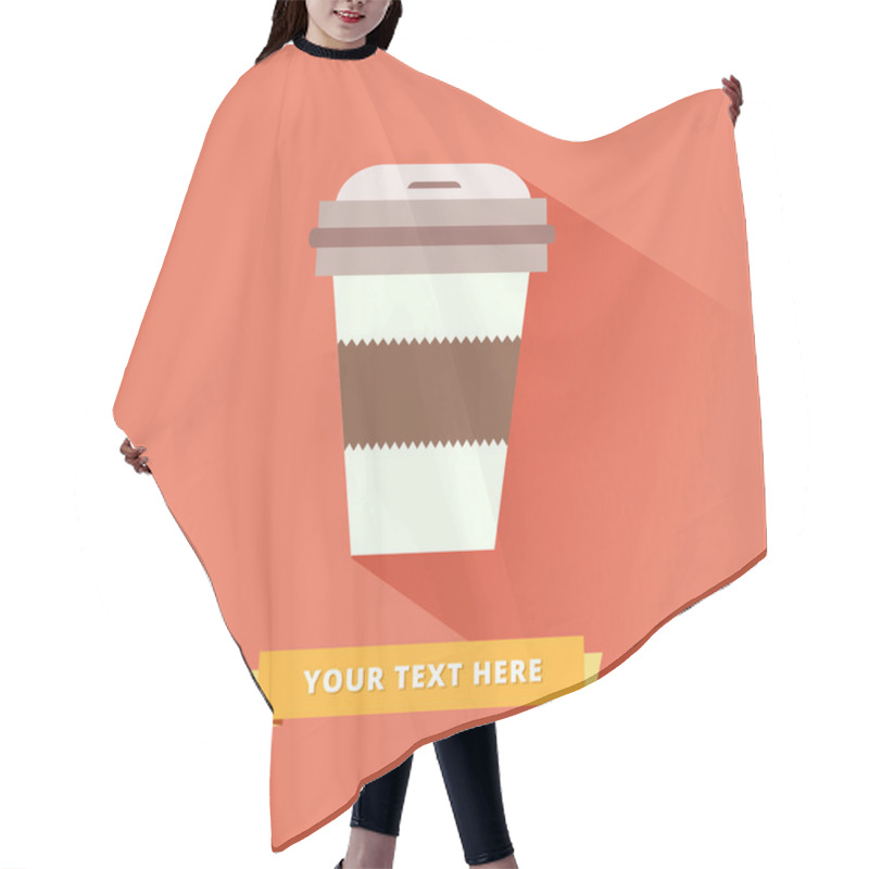 Personality  Coffee Take Away Icon Hair Cutting Cape