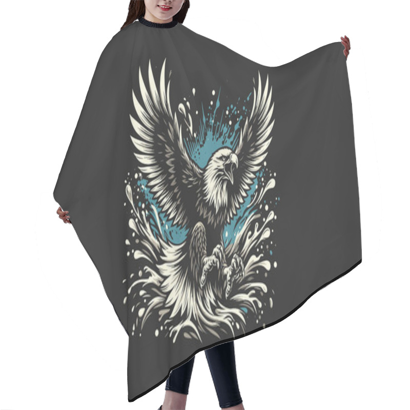 Personality  Flying Eagle Angry Vector Artwork Design Hair Cutting Cape