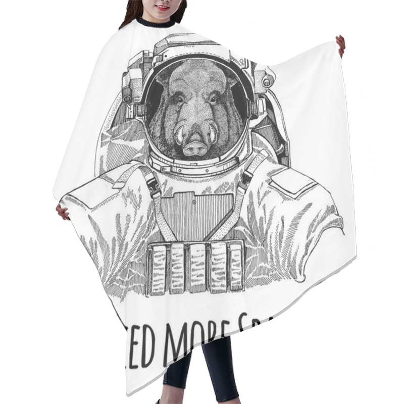 Personality  Aper, Boar, Hog, Hog, Wild Boar Wearing Space Suit Wild Animal Astronaut Spaceman Galaxy Exploration Hand Drawn Illustration For T-shirt Hair Cutting Cape