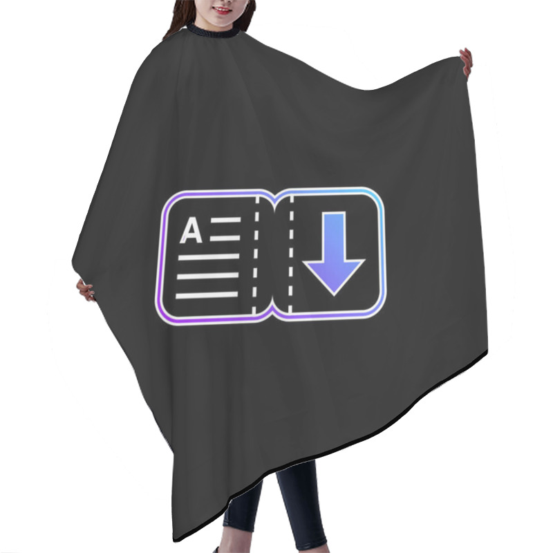 Personality  Book Blue Gradient Vector Icon Hair Cutting Cape