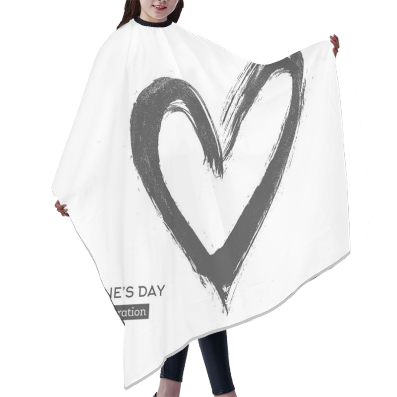 Personality  Hand Drawn Calligraphy Heart Isolated On White Background. Hair Cutting Cape