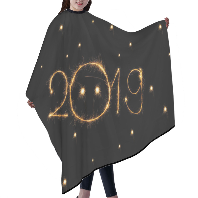 Personality  2019 And Dots Light Sings On Black Background Hair Cutting Cape