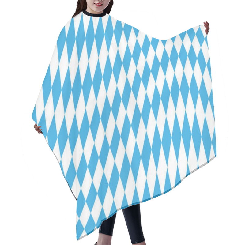 Personality  Oktoberfest Party, Germany. Cyan Bavaria With Blue Square, Argyle, Bavarian Pattern. Vector Sign. October Fest. Fabric Tablecloth With Bavaria State Flag. Oktoberfest Party. Beer Festivale. Holiday. Hair Cutting Cape