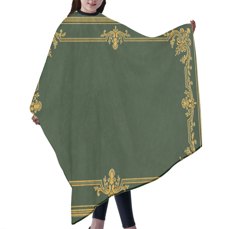 Personality  Dark Green Leather Cover  Hair Cutting Cape