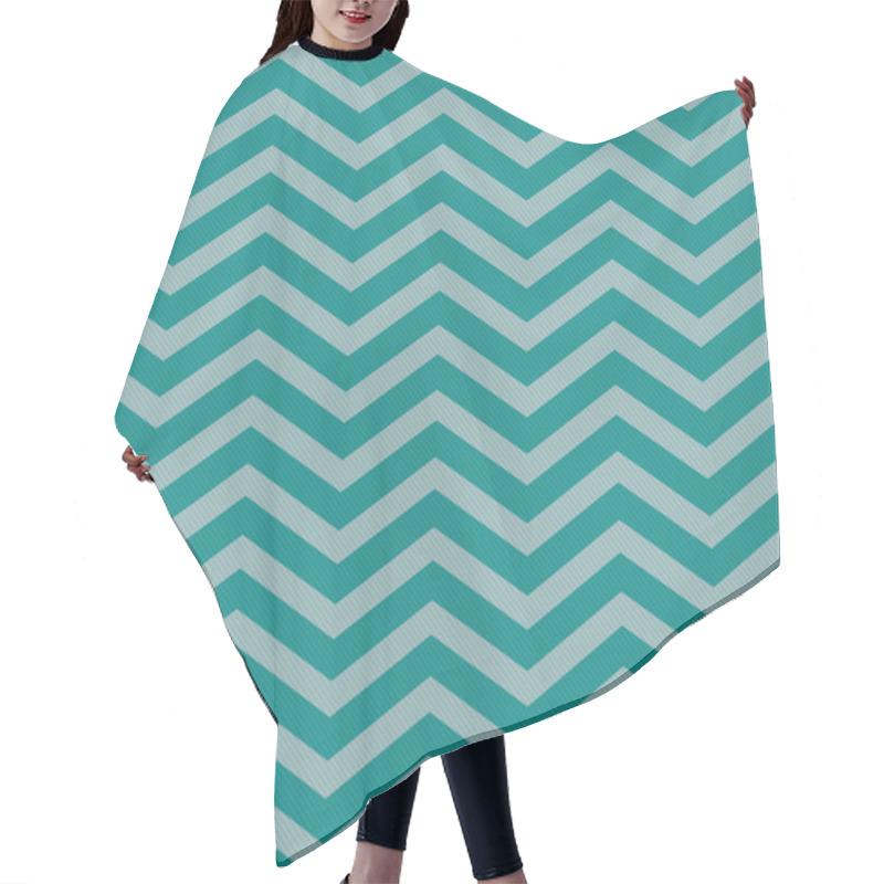 Personality  Teal Chevron Zigzag Textured Fabric Pattern Background Hair Cutting Cape