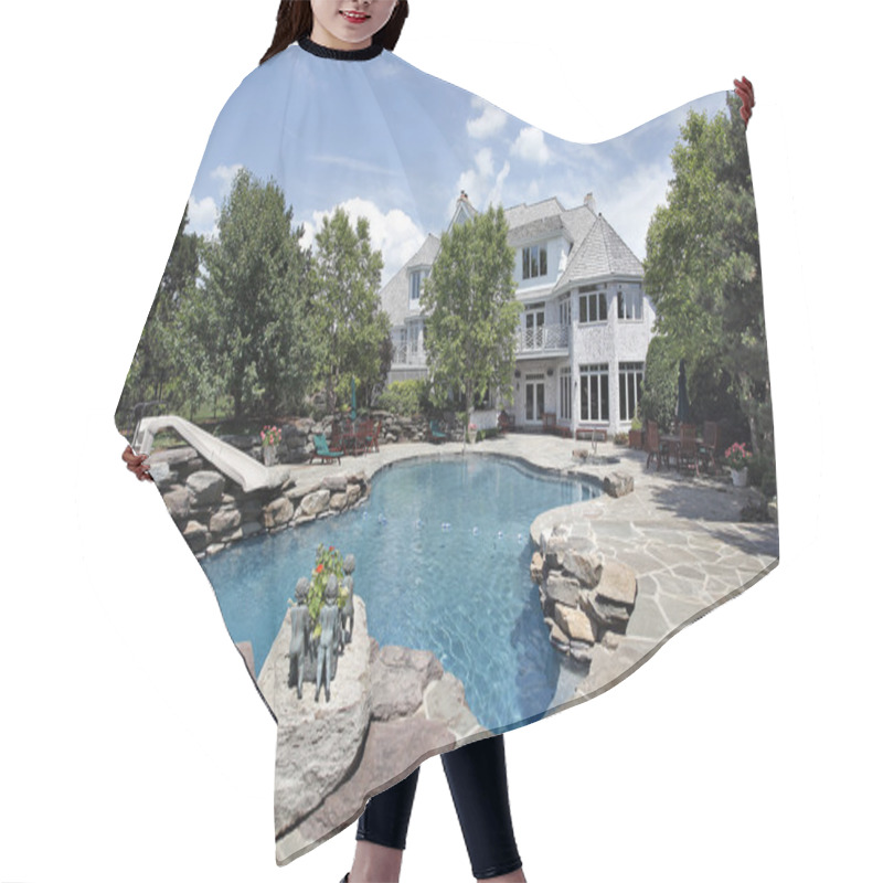 Personality  Luxury Home With Swimming Pool Hair Cutting Cape