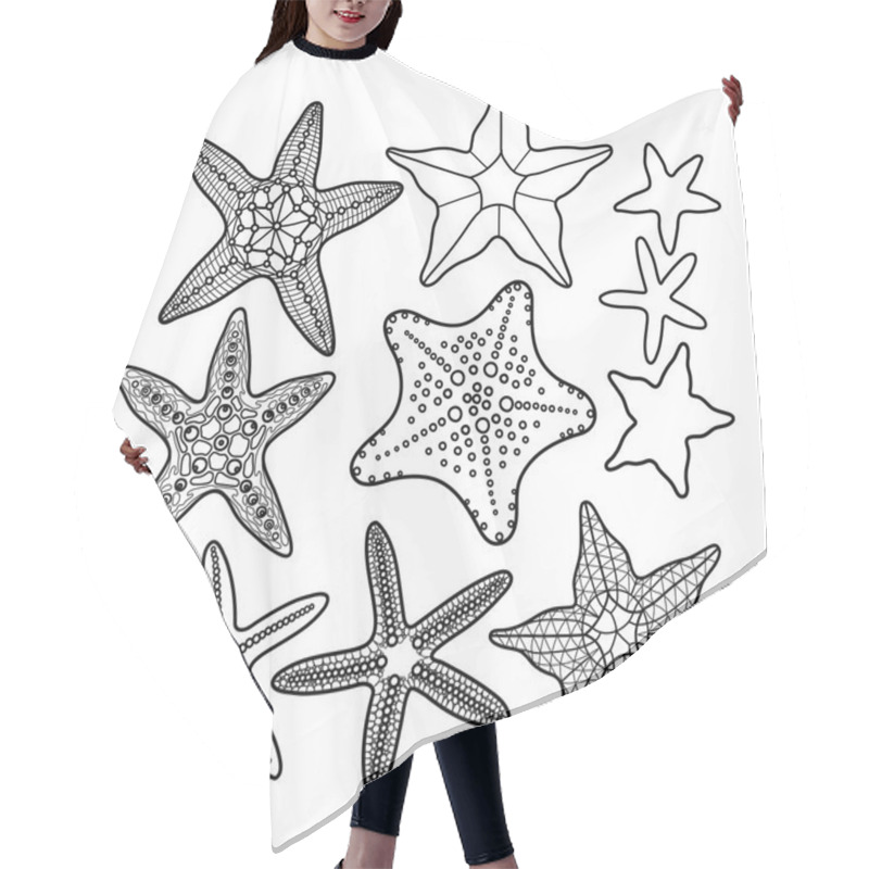 Personality  Graphic Starfish Collection Hair Cutting Cape