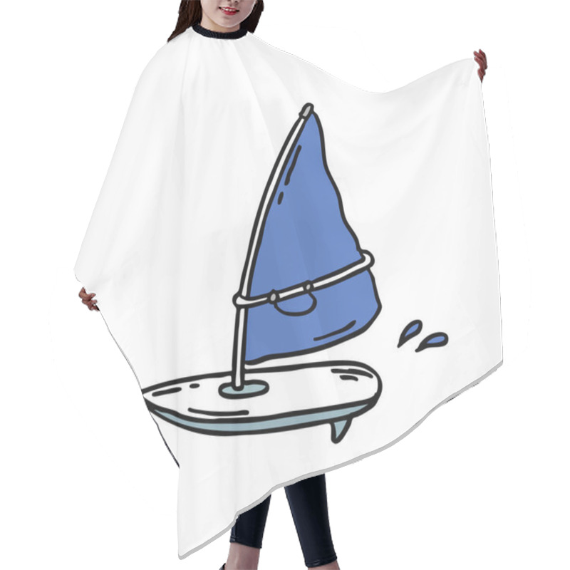 Personality  Windsurfing Board Doodle Icon Hair Cutting Cape