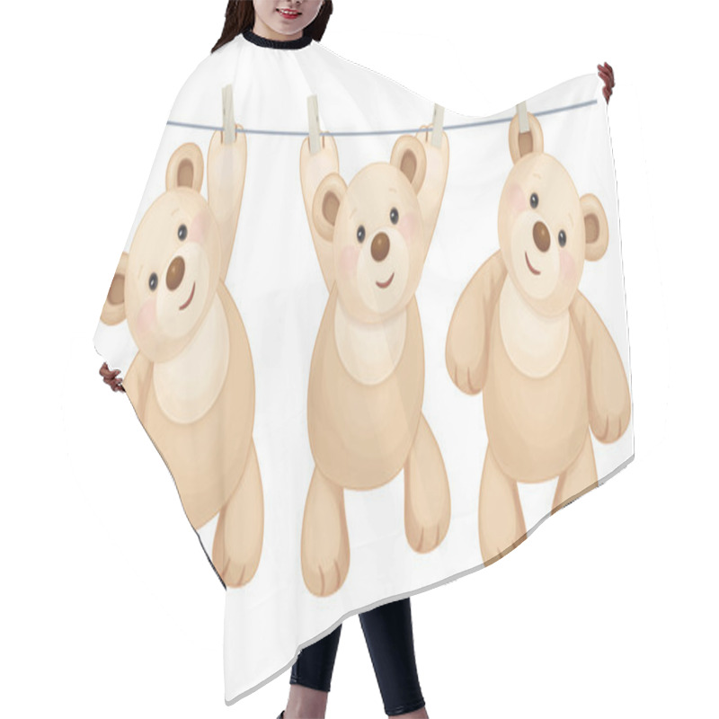 Personality  Hanging  Teddy Bears Hair Cutting Cape