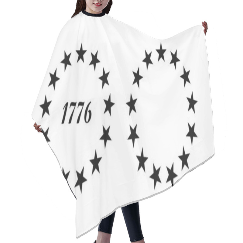 Personality  13 Stars 1776 Independence Day Patriotic Union 13 Stars In Circle United States Of America Hair Cutting Cape