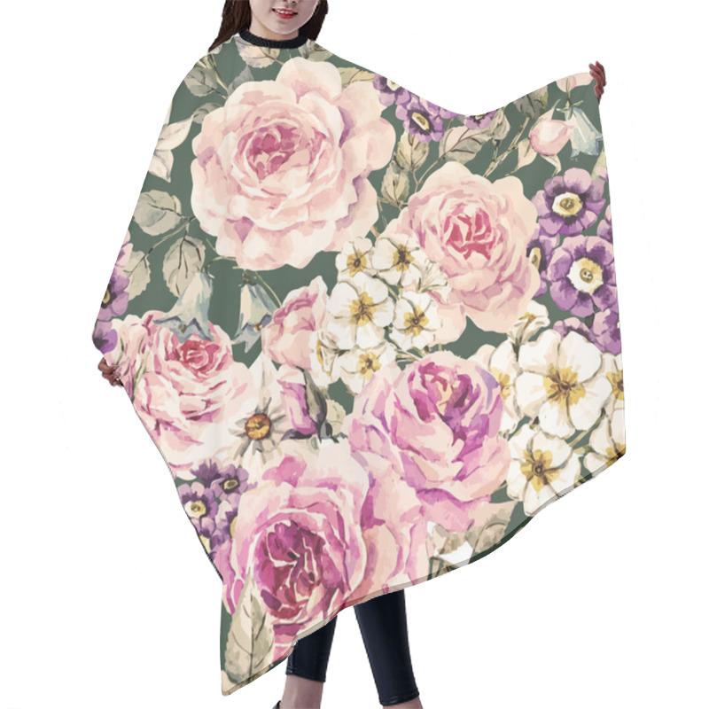 Personality  Vector Floral Pattern Hair Cutting Cape