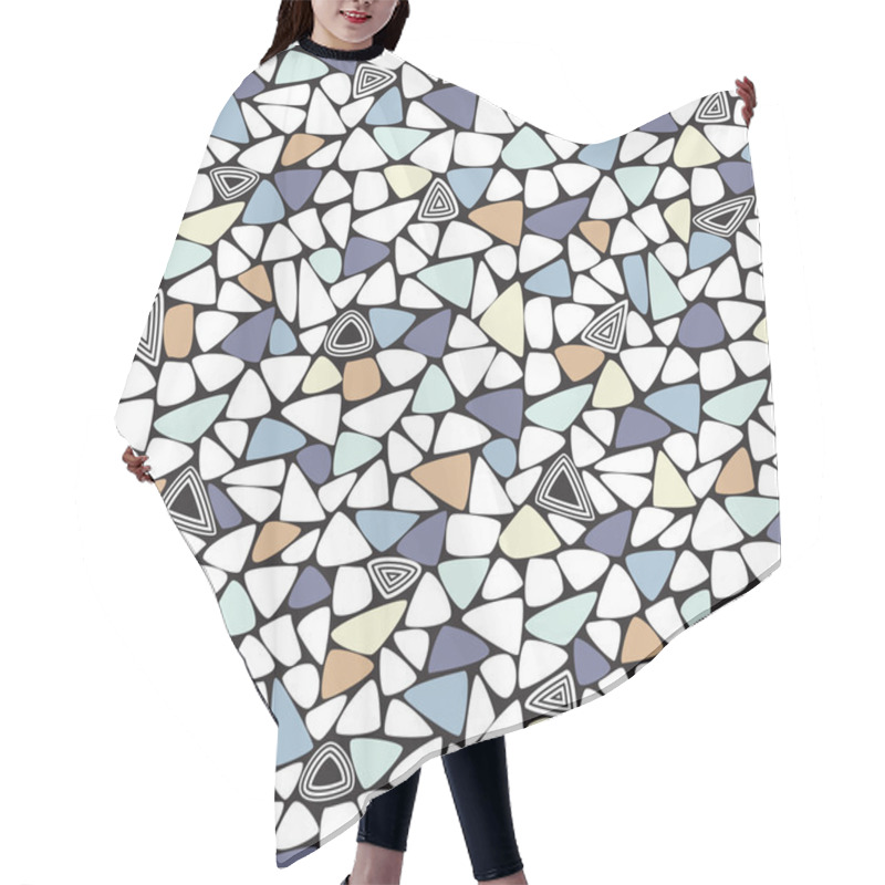 Personality  Random Mosaic Seamless Geometric Pattern Hair Cutting Cape