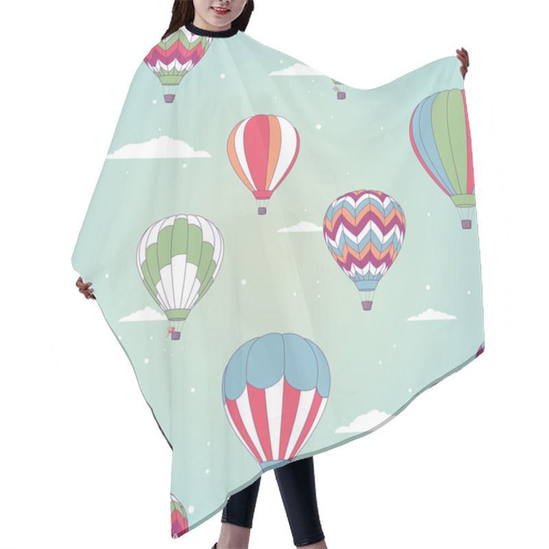 Personality  Retro Hot Air Balloon Hair Cutting Cape