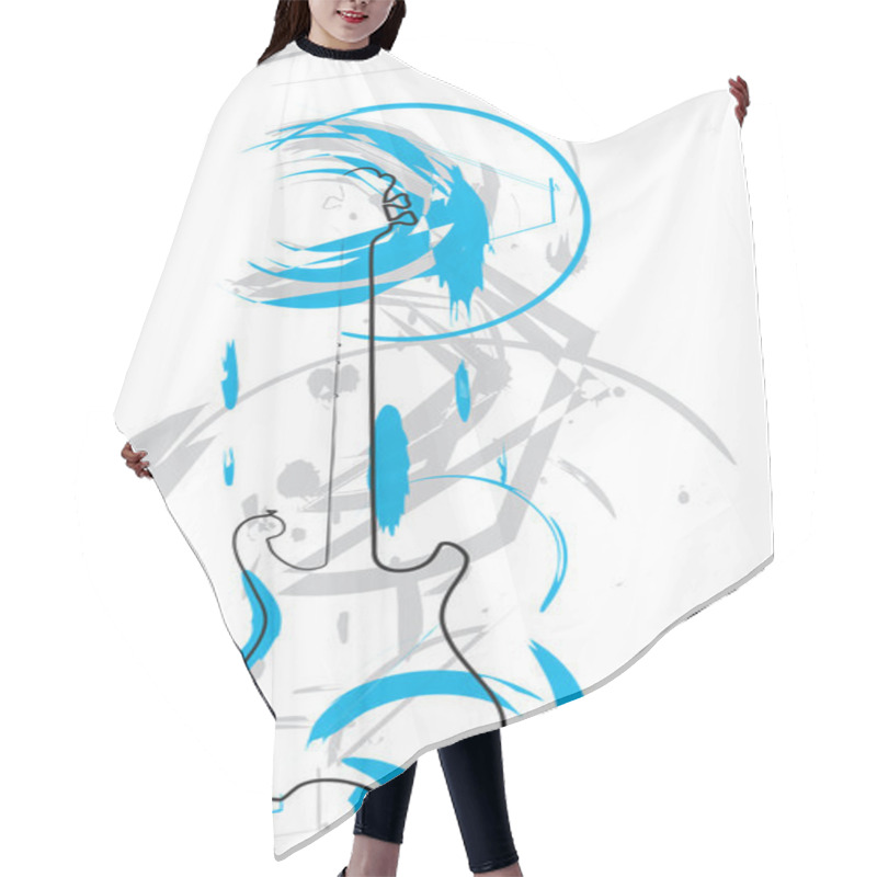 Personality  Abstract Guitar Illustration Hair Cutting Cape