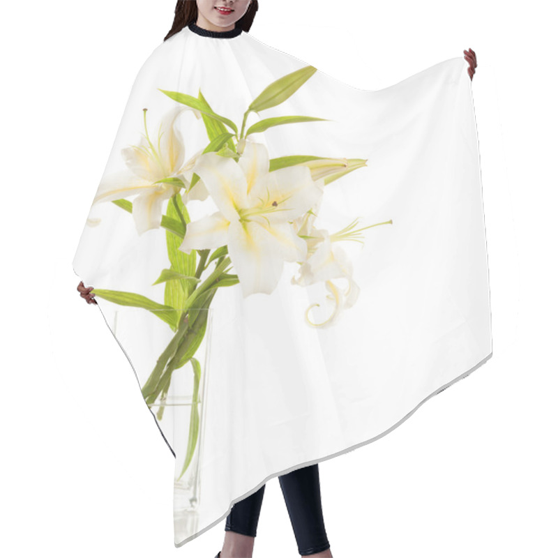 Personality  White Lilies Hair Cutting Cape