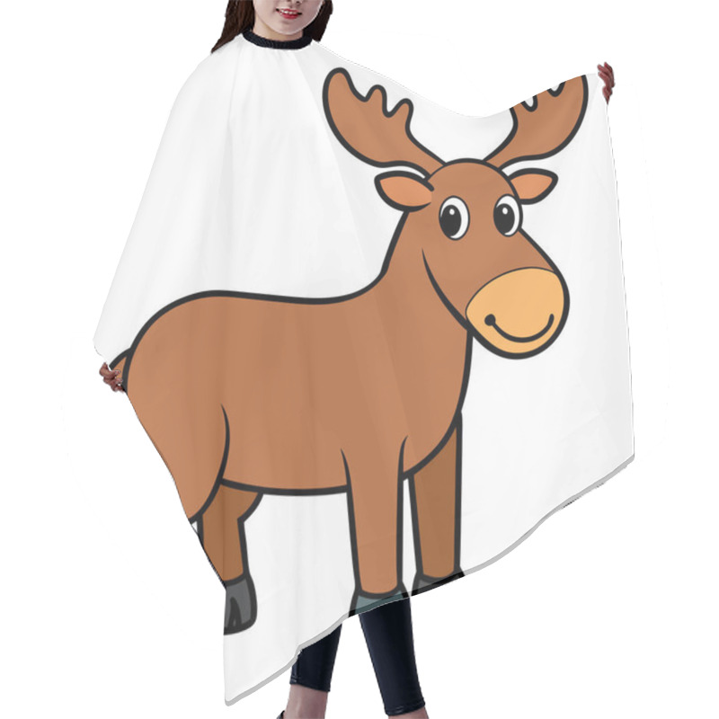 Personality  Ungulates Flat Vector Illustration Style On White Background Hair Cutting Cape