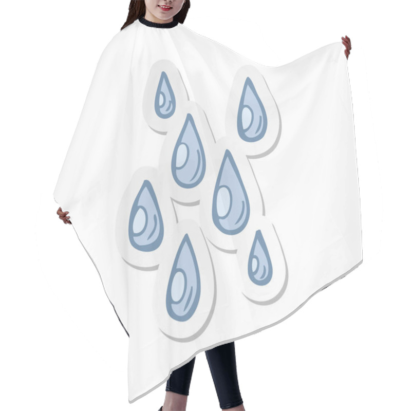 Personality  Sticker Of A Cartoon Raindrops Hair Cutting Cape