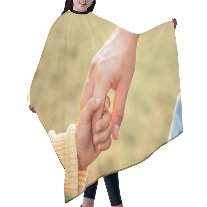 Personality  Father And Daughter, Adult And Child In Yellow Hold Hands, Trust Hair Cutting Cape