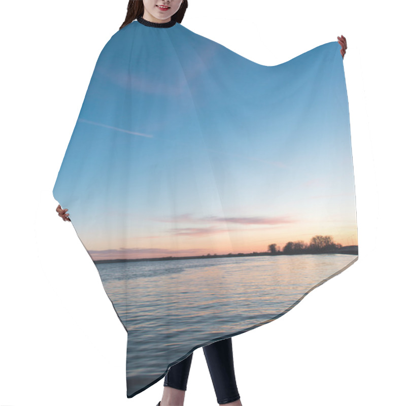 Personality  Beautiful Sunrise Over The Lake Hair Cutting Cape