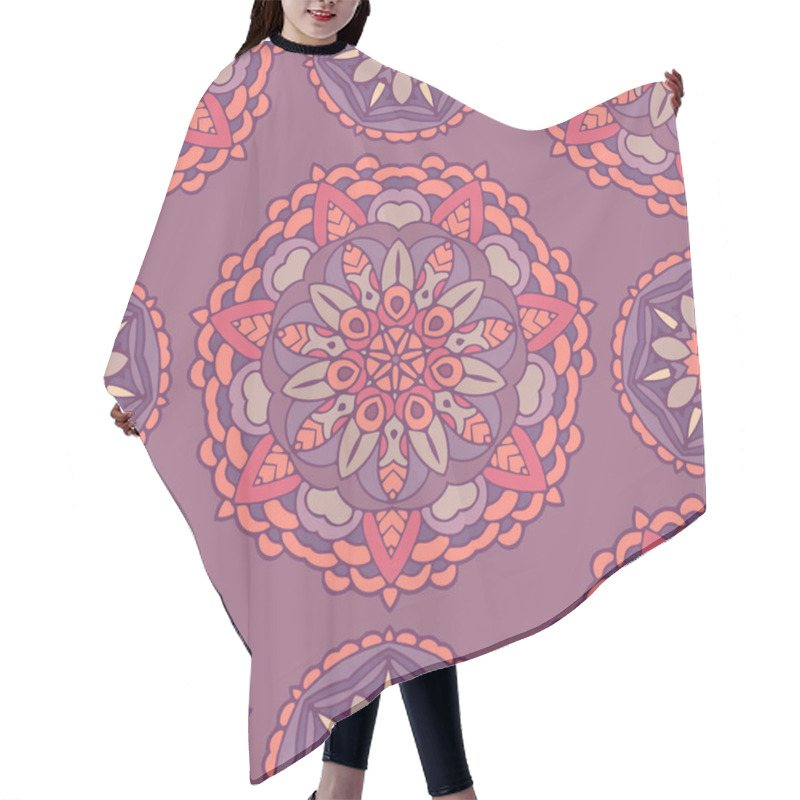 Personality  Seamless Floral Vector Medallion Pattern Hair Cutting Cape