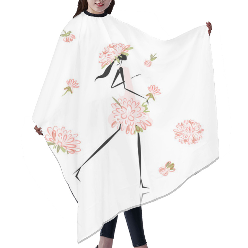 Personality  Floral Girl For Your Design Hair Cutting Cape