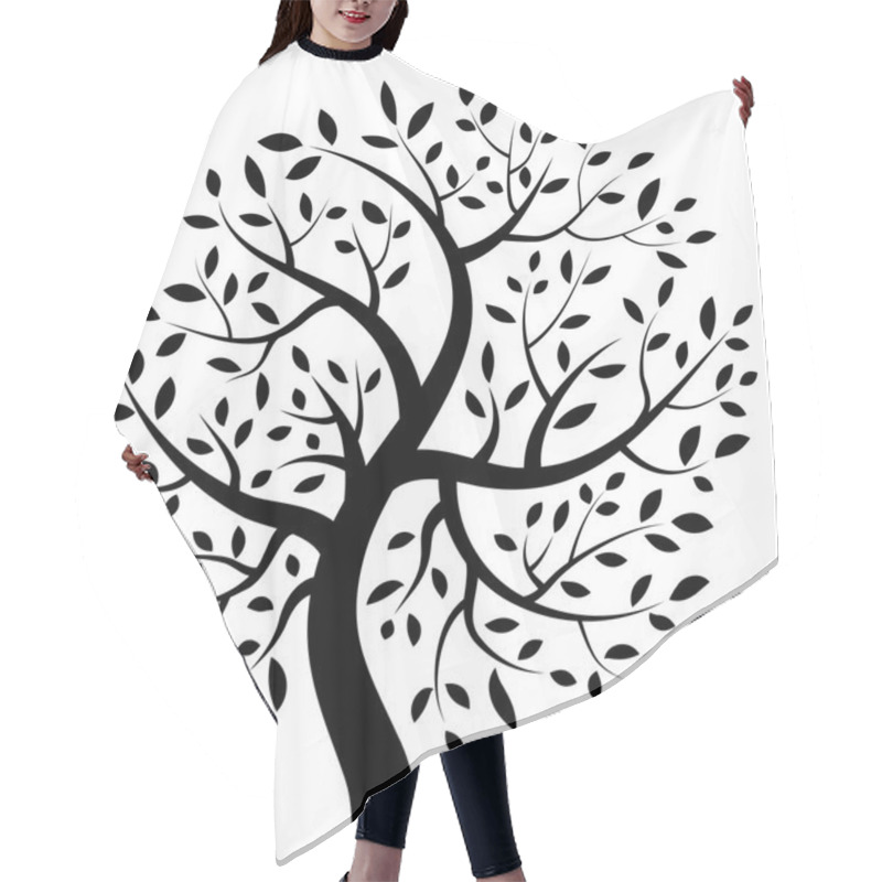 Personality  Black Tree Icon Hair Cutting Cape