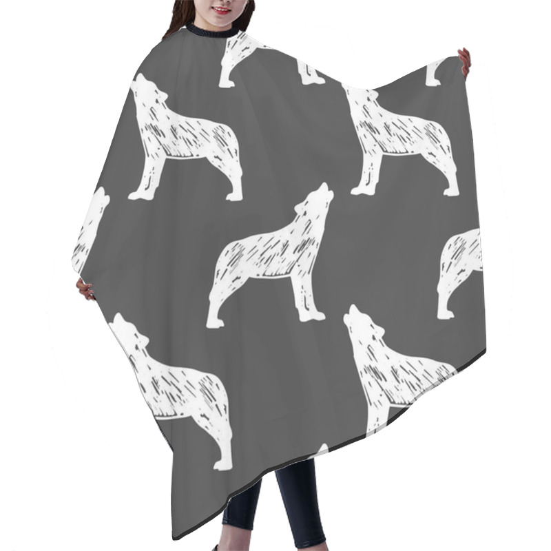 Personality  Seamless Wolf Pattern Hair Cutting Cape