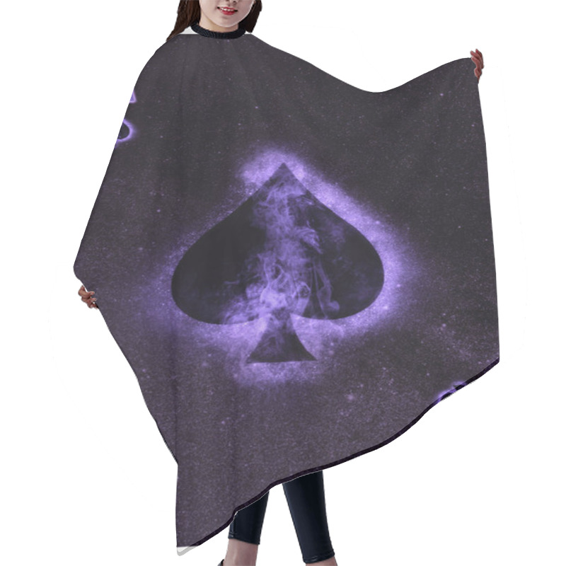 Personality  Ace Of  Spades Playing Card Abstract Background Hair Cutting Cape