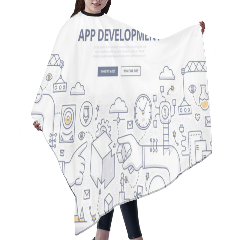 Personality  Application Development Doodle Concept Hair Cutting Cape