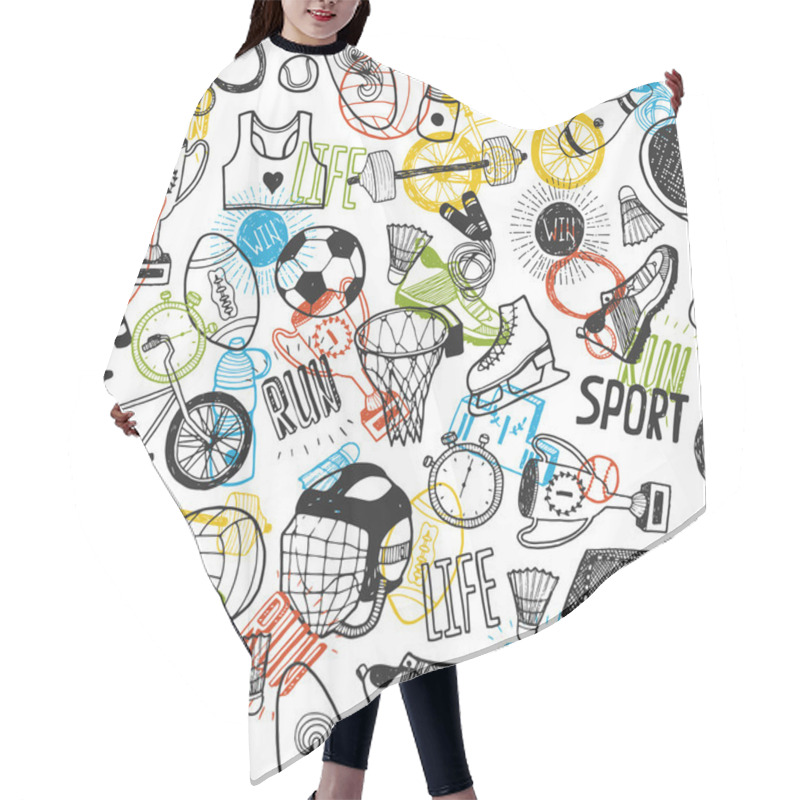 Personality  Hand Drawn Doodle Sport Background Hair Cutting Cape