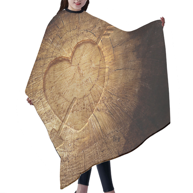 Personality  Love Text On Wooden Background Hair Cutting Cape